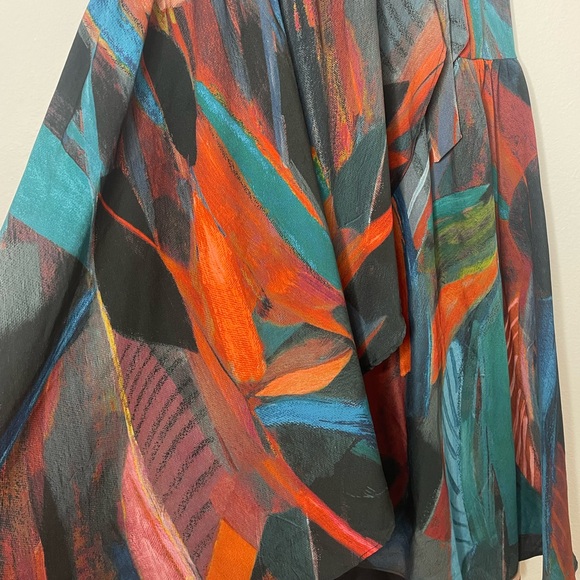 Hutch Wrap Maxi Skirt in Colorful Watercolor Design - Picture 6 of 8